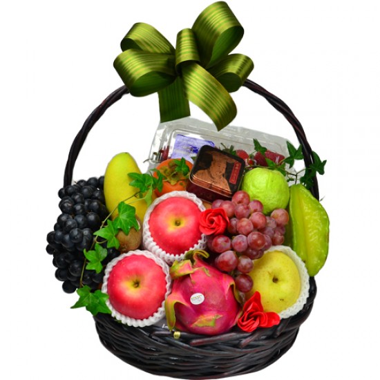 Seasonal Fruits Hamper with Mini Mooncake